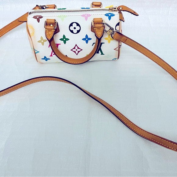 Louis Vuitton LV Handbag M92645 Mini Speedy White Monogram Multicolor -EXCELLENT - Picture 11 of 12